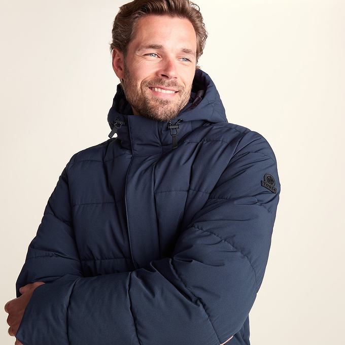 Tunnard Mens Short Shower Resistant Insulated Jacket - Dark Indigo