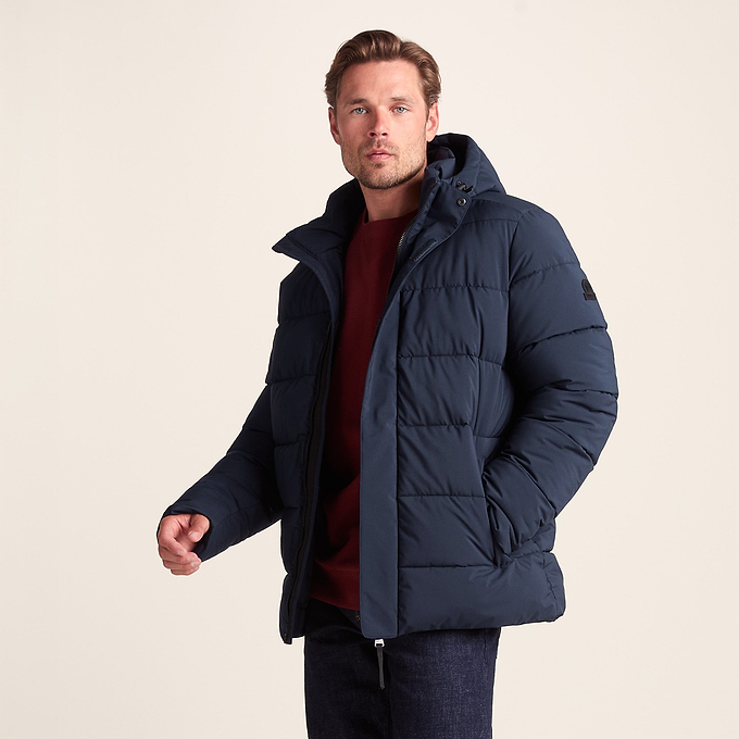 Tunnard Mens Padded Short Jacket - Dark Indigo