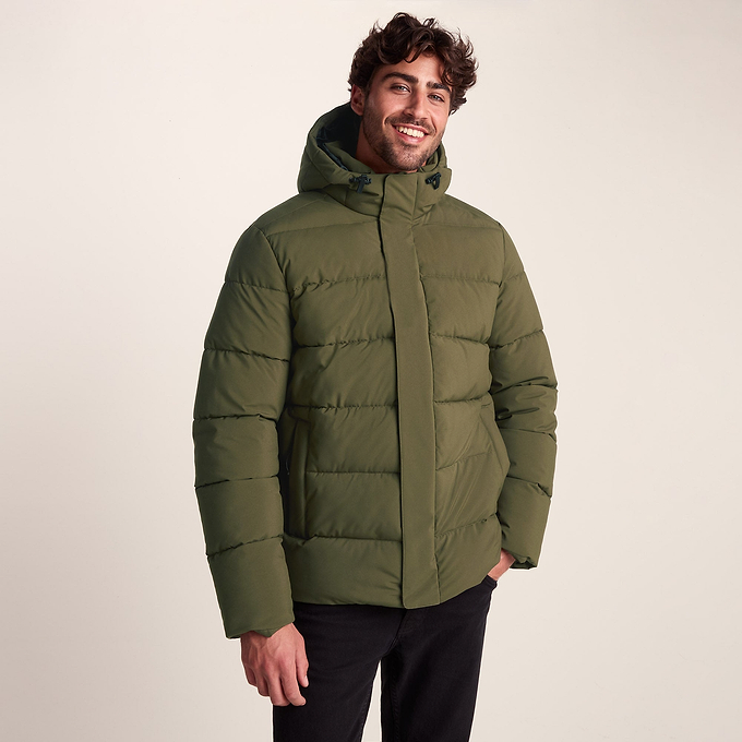 Tunnard Mens Padded Short Jacket - Khaki
