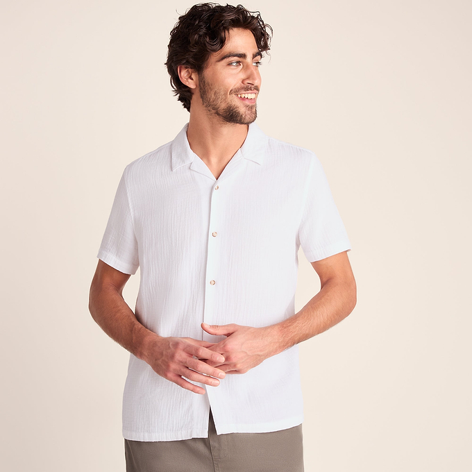 Valtos Mens Short Sleeve Supersoft Shirt - Optic White