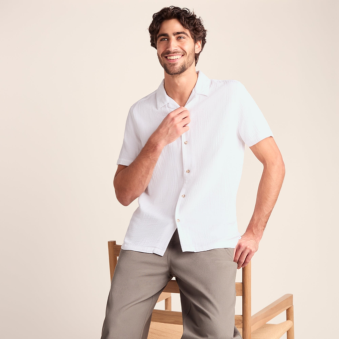 Valtos Mens Short Sleeve Supersoft Shirt - Optic White