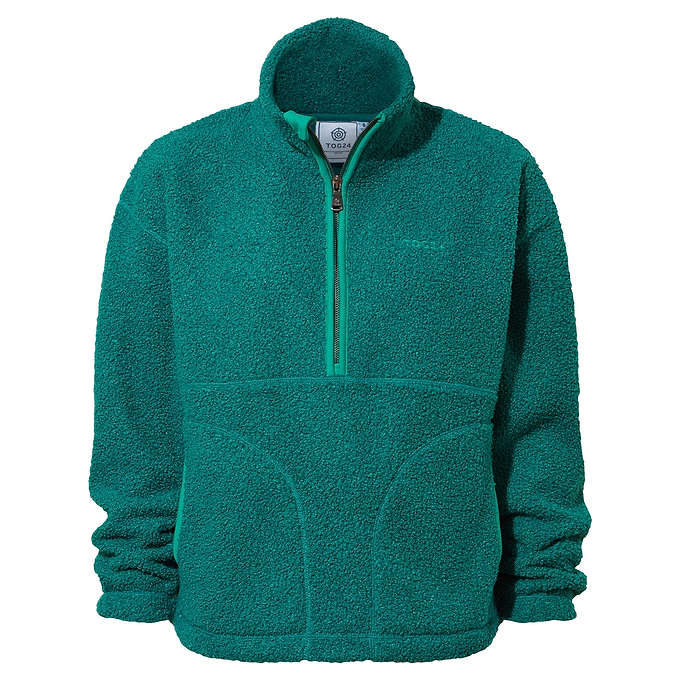 Vance Womens Sherpa Zip Neck - Teal