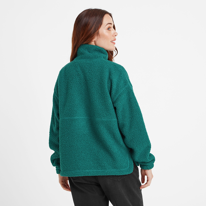 Vance Womens Sherpa Zip Neck - Teal