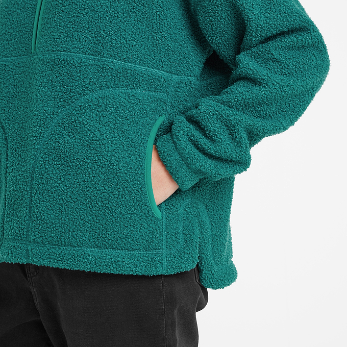Vance Womens Sherpa Zip Neck - Teal