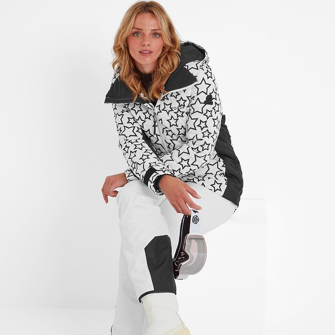 Vermont Womens Ski Jacket - Black/Optic White Outline Star