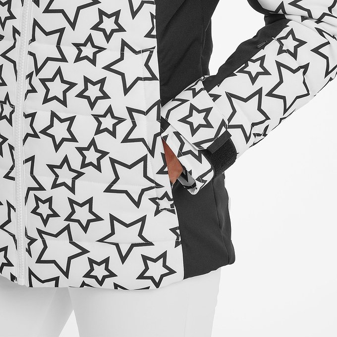 Vermont Womens Ski Jacket - Black/Optic White Outline Star