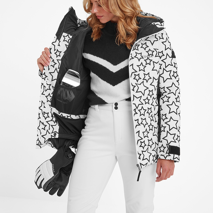 Vermont Womens Ski Jacket - Black/Optic White Outline Star
