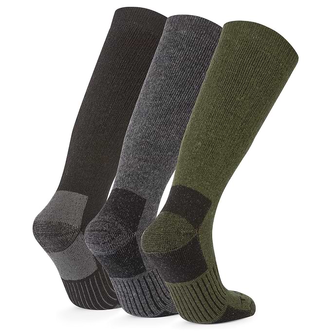 Villach 3 Pack Mens Trek Socks - Dark Grey Marl/Khaki/Black