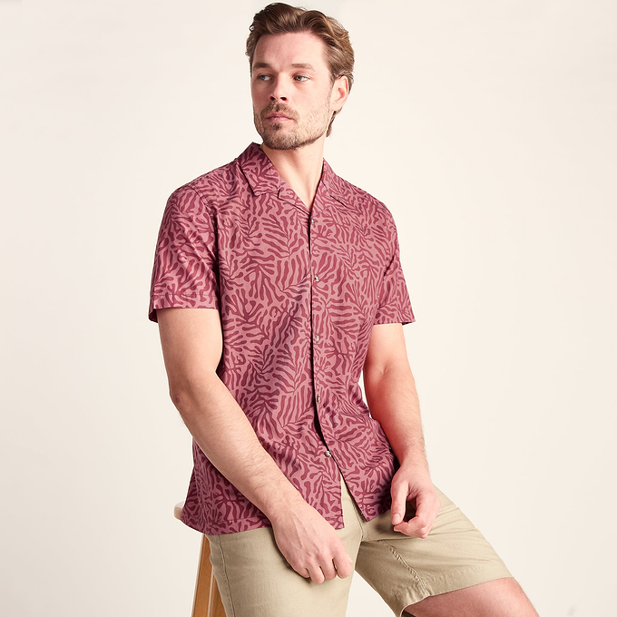 Wallsend Mens Short Sleeve 100% Cotton Supersoft Shirt - Redwood