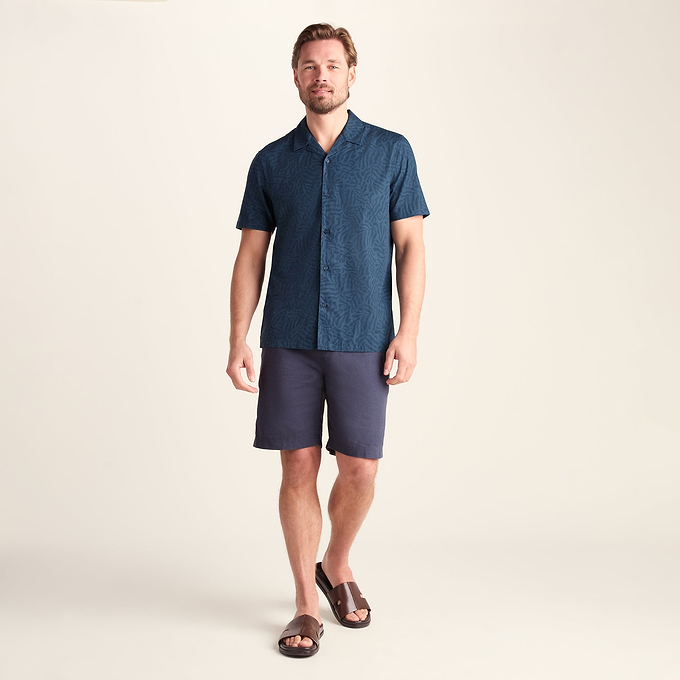 Wallsend Mens Short Sleeve 100% Cotton Supersoft Shirt - Deep Teal Print