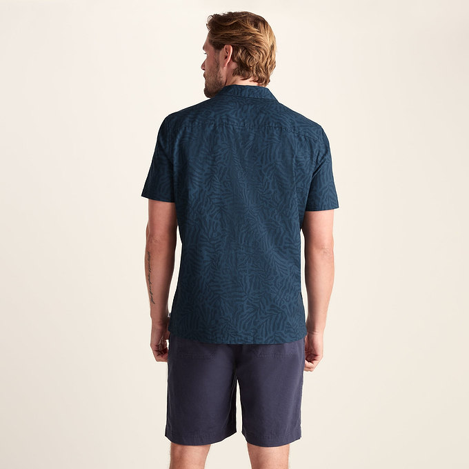 Wallsend Mens Short Sleeve 100% Cotton Supersoft Shirt - Deep Teal Print