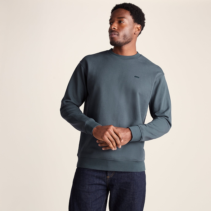 Warren Mens Relaxed Fit 100% Cotton Heavyweight Sweat - Aegean Teal