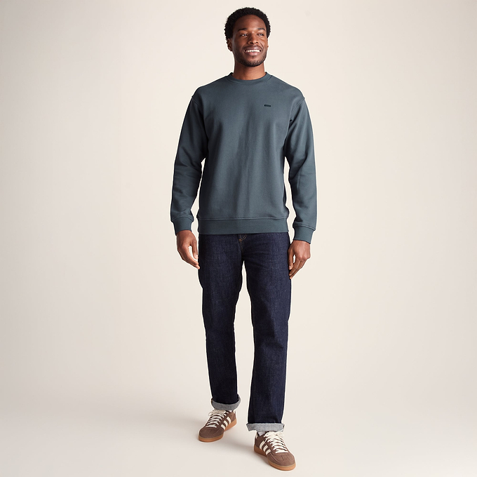 Warren Mens Relaxed Fit 100% Cotton Heavyweight Sweat - Aegean Teal