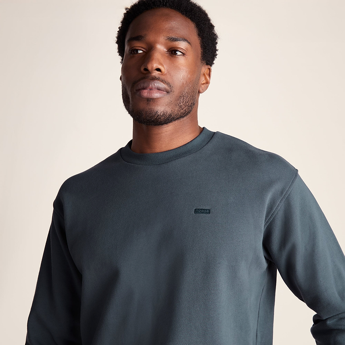 Warren Mens Relaxed Fit 100% Cotton Heavyweight Sweat - Aegean Teal