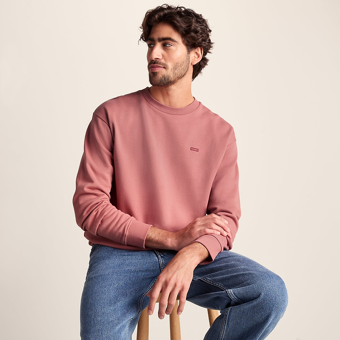 Warren Mens Relaxed Fit 100% Cotton Heavyweight Sweat - Redwood