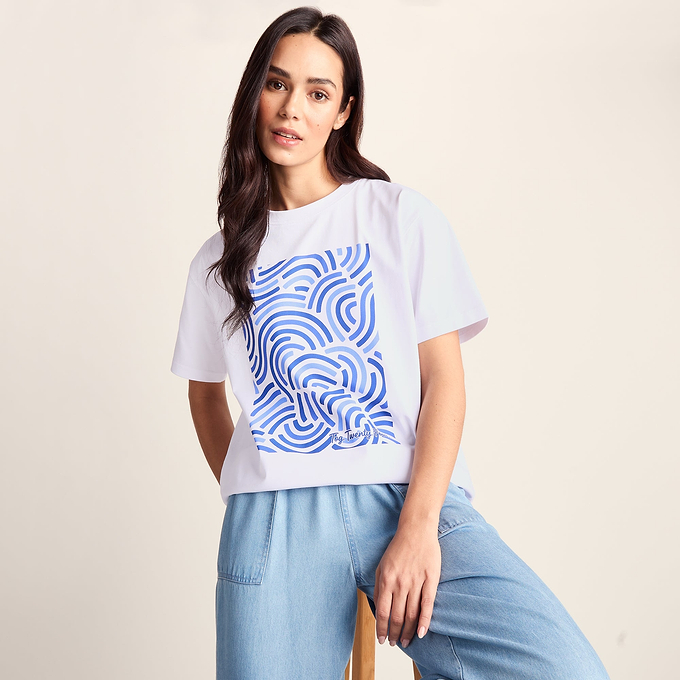 Wave Womens Premium Supersoft Relaxed Fit T-Shirt - Optic White