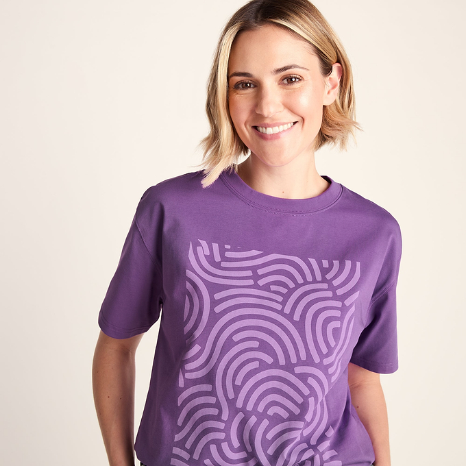 Wave Womens Premium Supersoft Relaxed Fit T-Shirt - Dark Orchid
