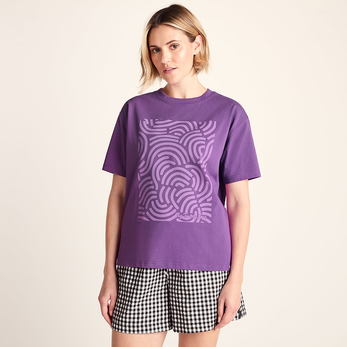 Wave Womens Premium Supersoft Relaxed Fit T-Shirt - Dark Orchid