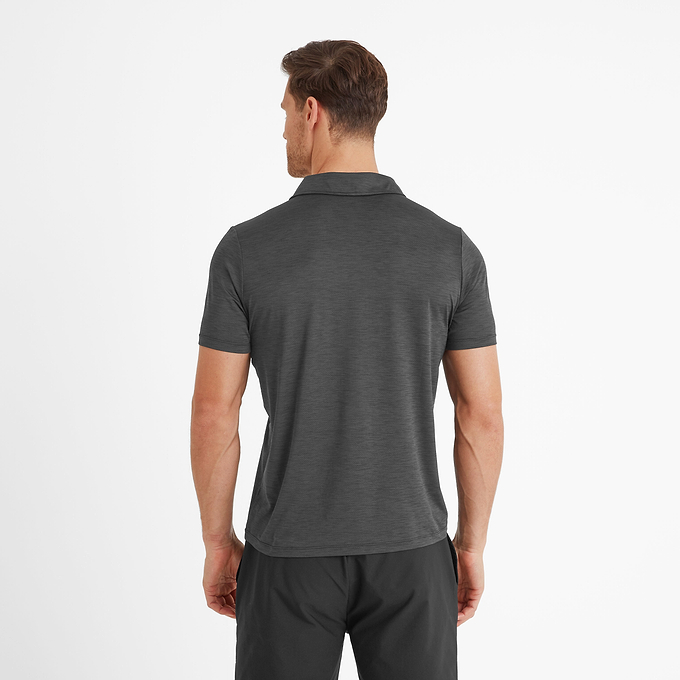 Wearne Mens Tech Short Sleeve Polo - Black Marl