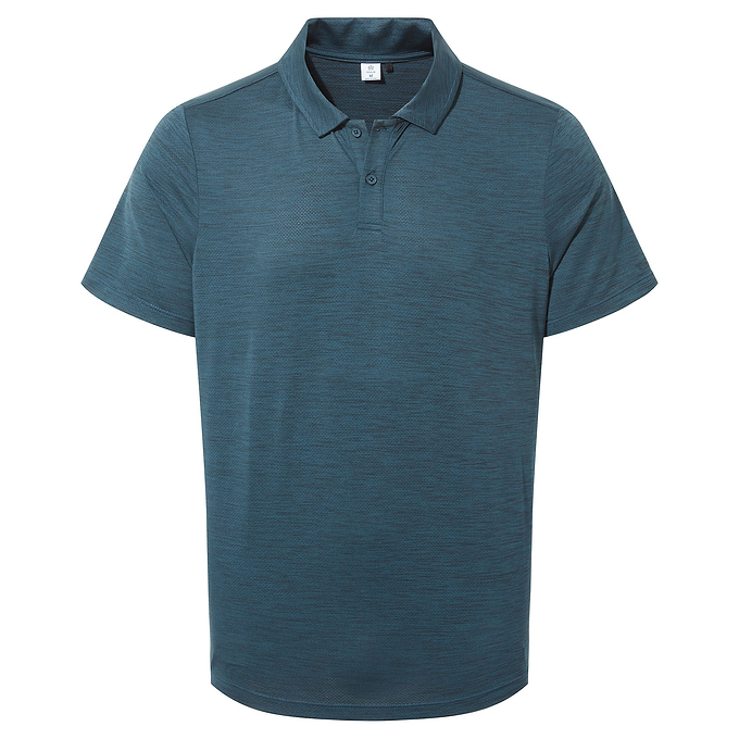 Wearne Mens Tech Short Sleeve Polo - Petrol Green Marl