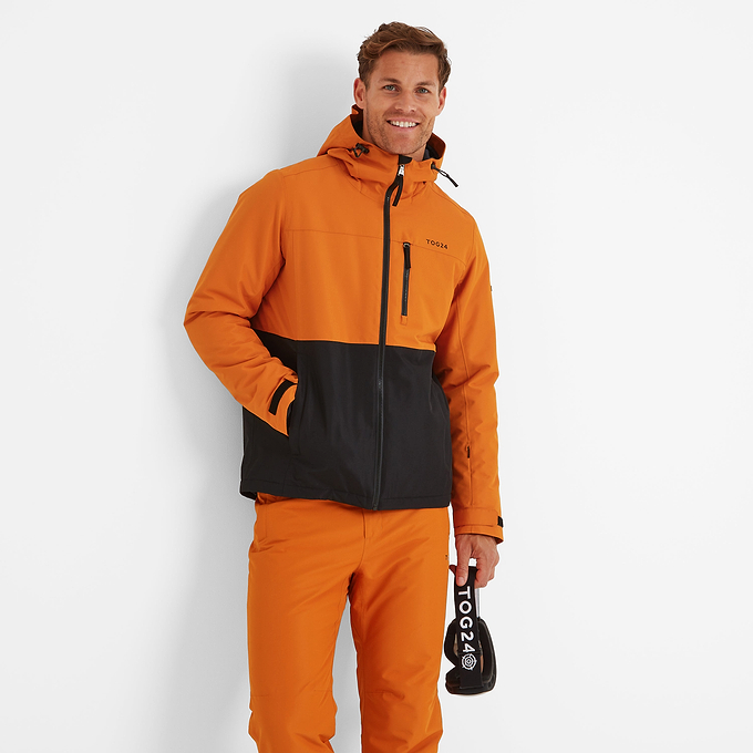 Whistler Mens Ski Jacket - Black/Dark Orange