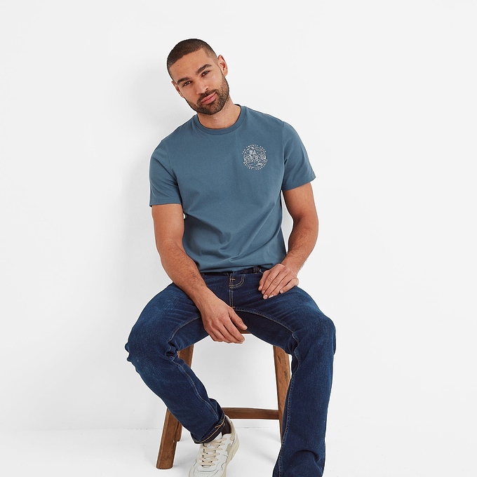Whitby Mens T-Shirt - Steel Blue