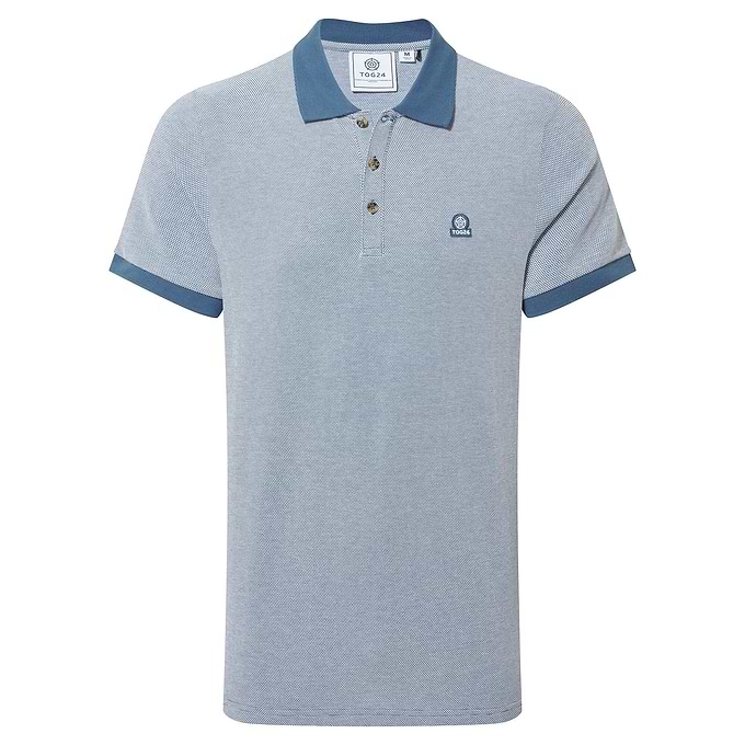 Whitley Mens Polo Shirt - Steel Blue Birdseye