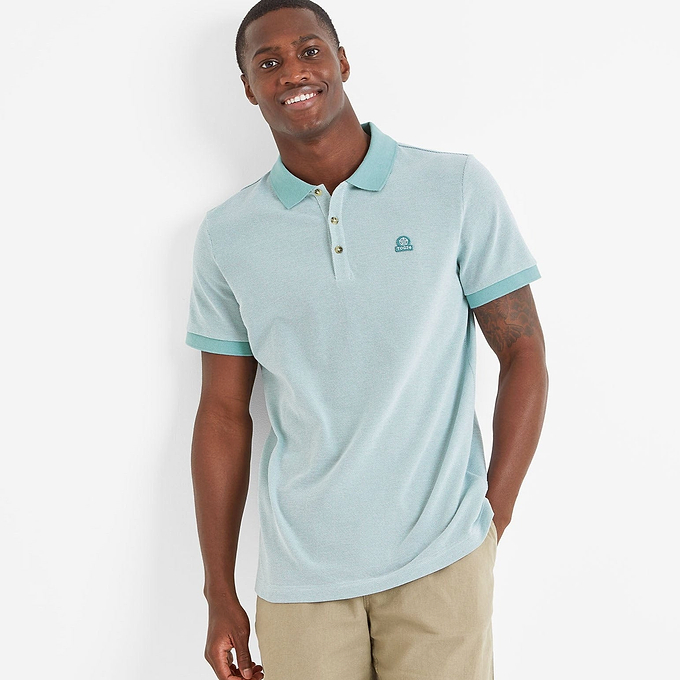 Whitley Mens Polo Shirt - Muted Teal Birdseye