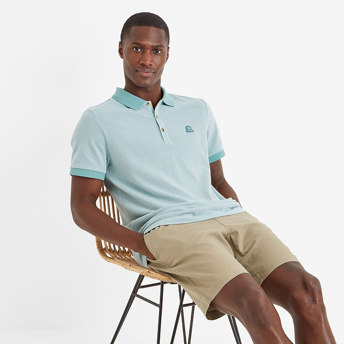 Whitley Mens Polo Shirt - Muted Teal Birdseye