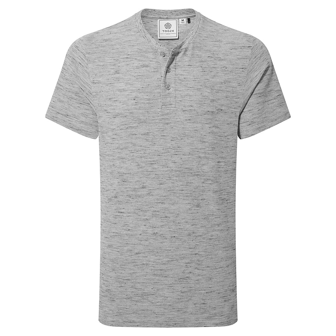 Wilsden Mens Grandad T-Shirt - Mid Grey Marl