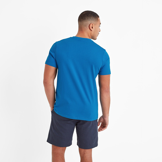Woodley Mens T-Shirt - Peacock Blue