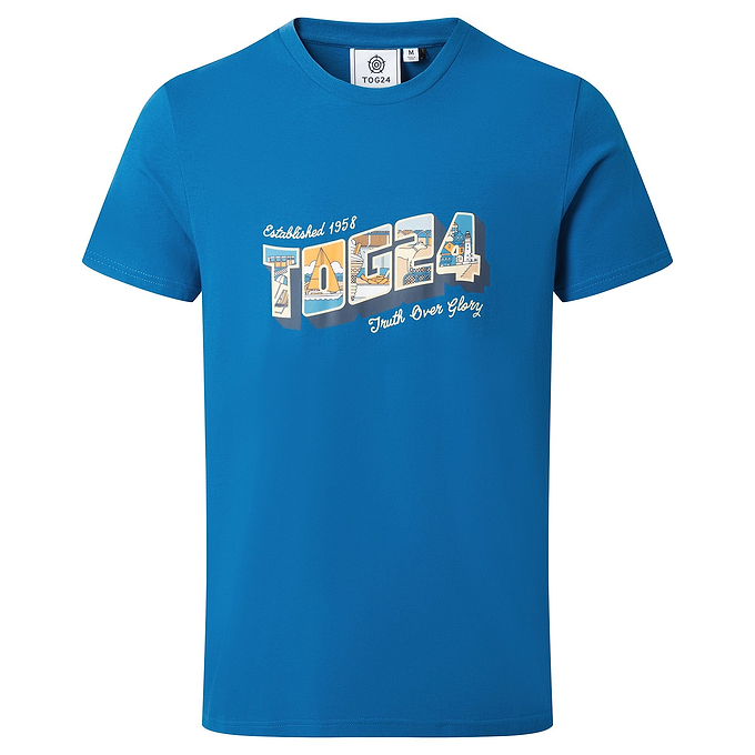Woodley Mens T-Shirt - Peacock Blue