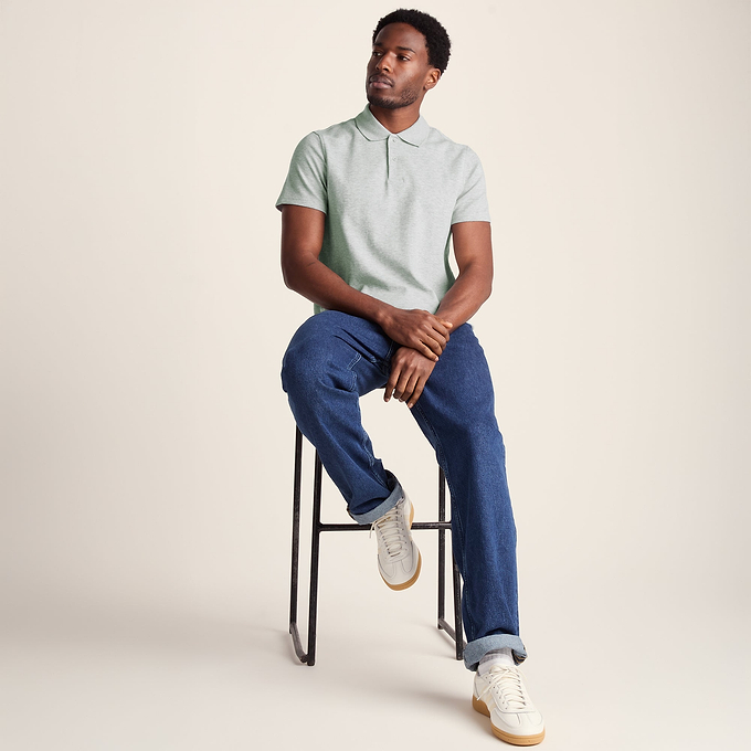 Zaden Mens Polo Shirt - Light Grey Marl