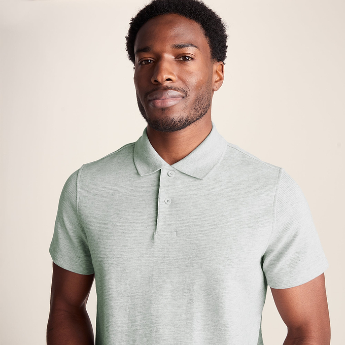 Zaden Mens Polo Shirt - Light Grey Marl