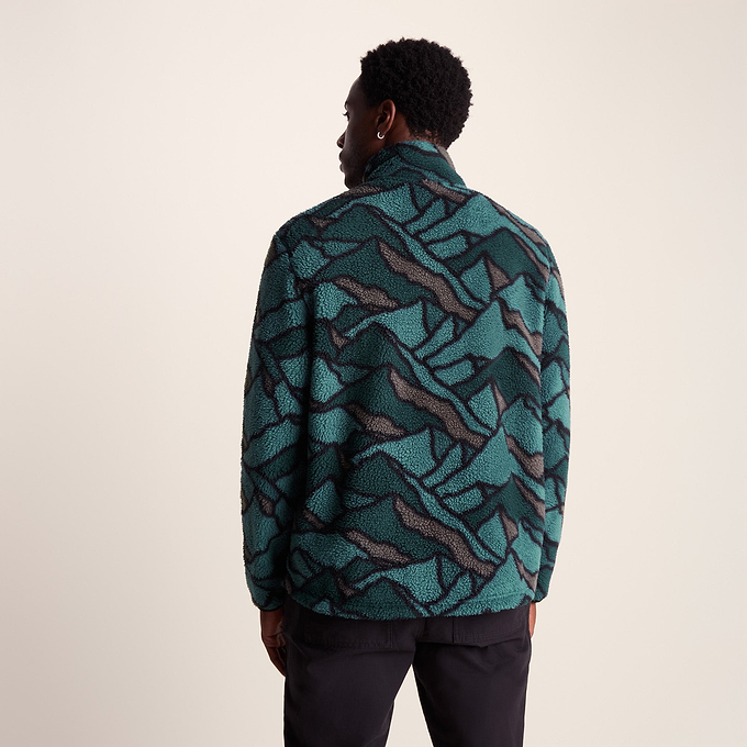 Zermatt Mens Sherpa Fleece - Abstract Mountain Print