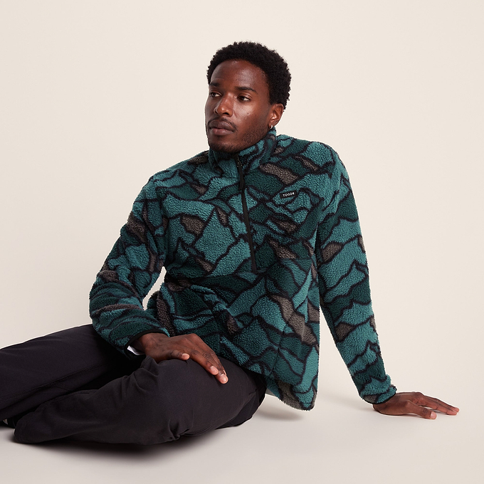 Zermatt Mens Sherpa Fleece - Abstract Mountain Print