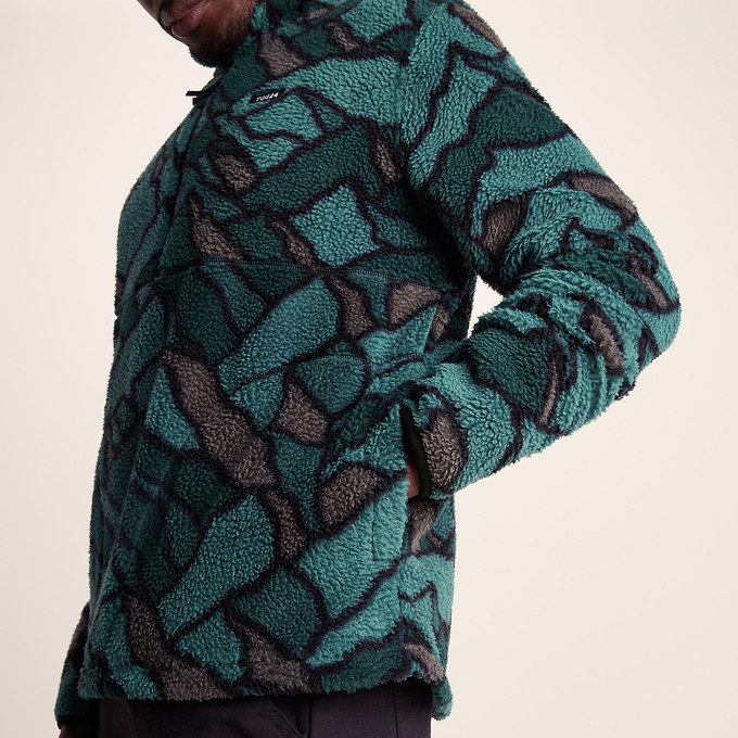 Zermatt Mens Sherpa Fleece - Abstract Mountain Print