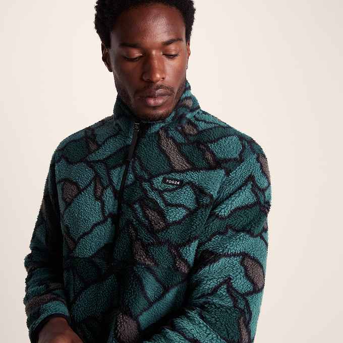 Zermatt Mens Sherpa Fleece - Abstract Mountain Print