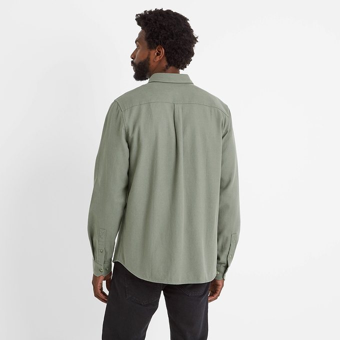 Ezra Mens Long Sleeve Shirt - Faded Khaki