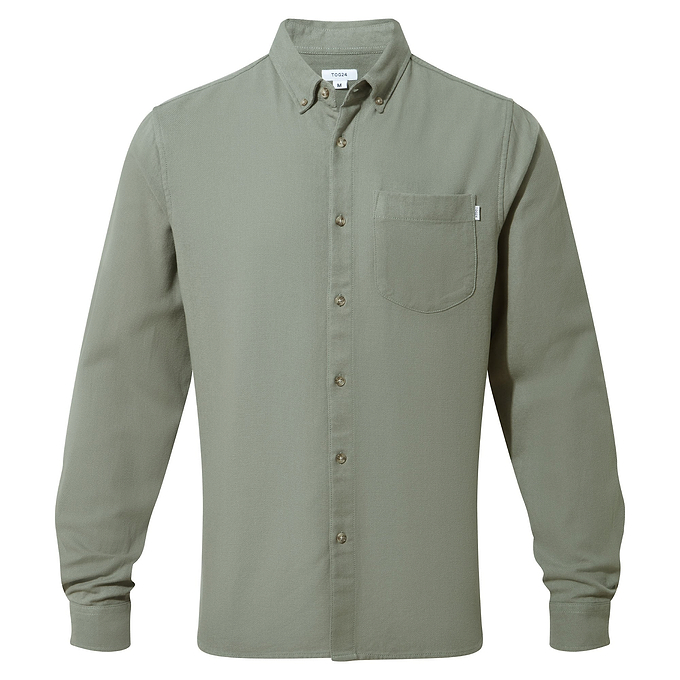 Ezra Mens Long Sleeve Shirt - Faded Khaki