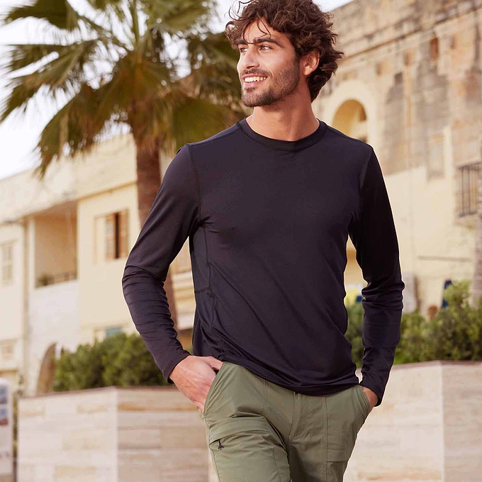 Aller Mens Tech Long Sleeve Top - Black