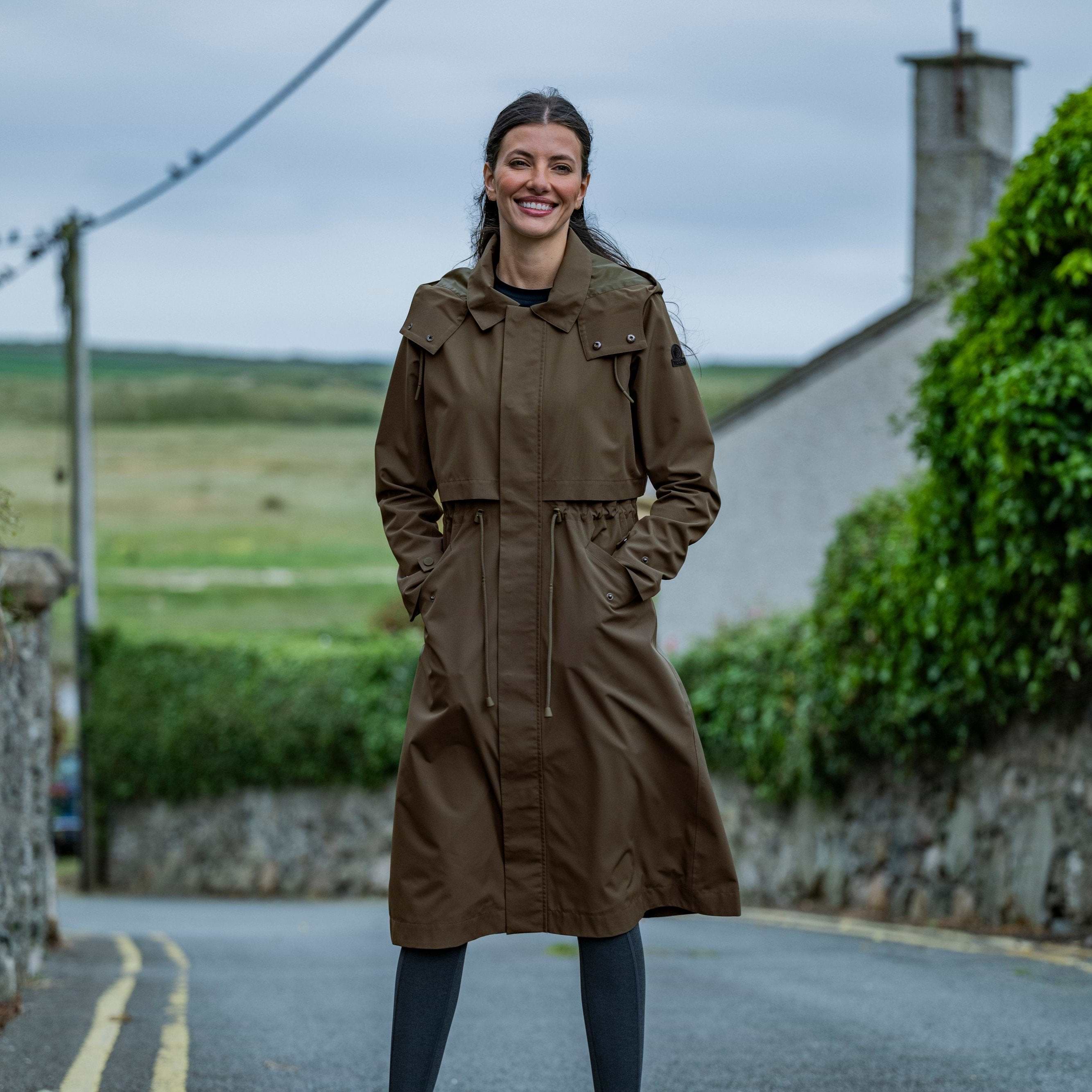 Long womens waterproof raincoat clearance