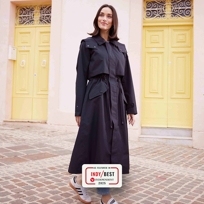 Alva Womens Waterproof Trench Coat - Black