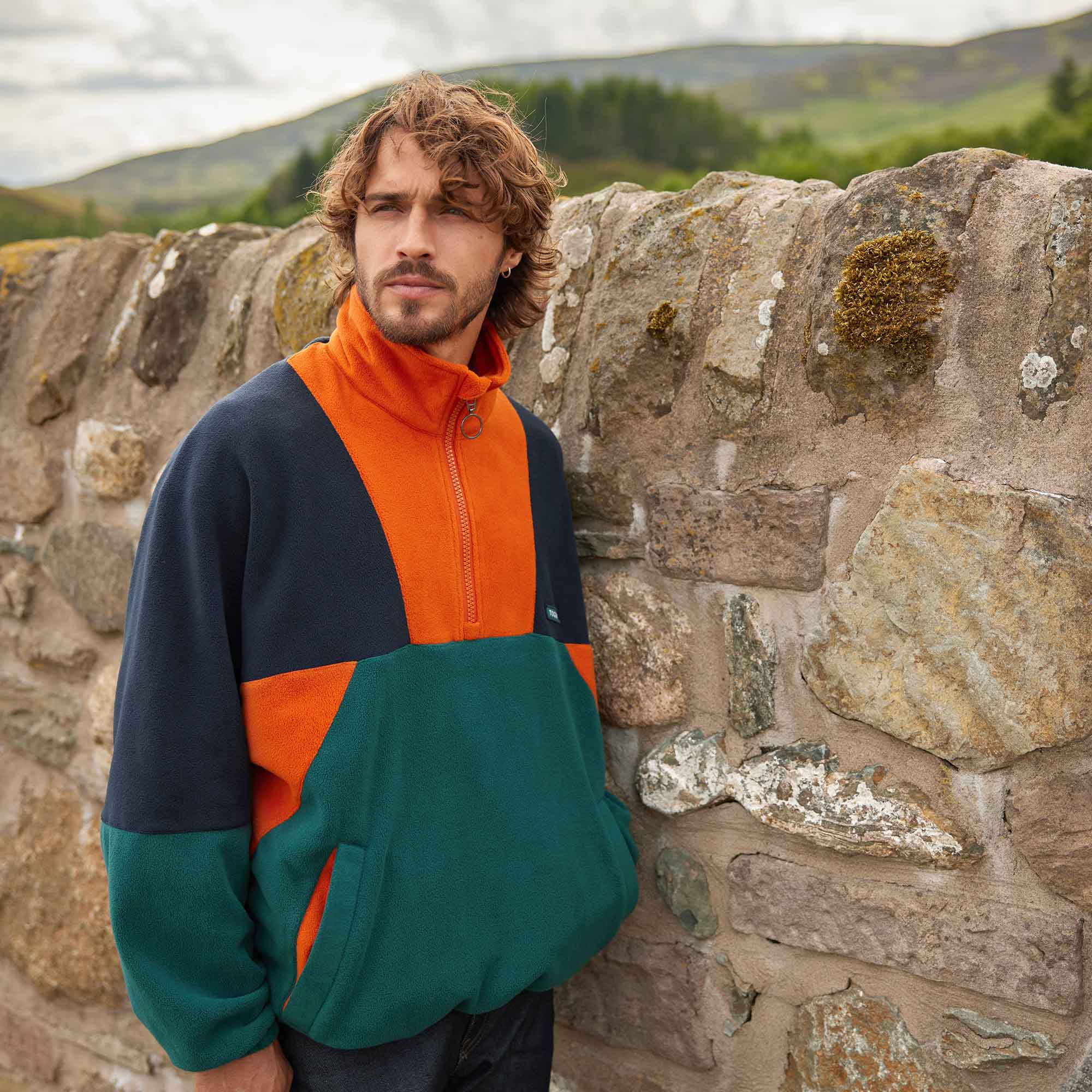 Aztec Mens Fleece Jacket - Dark Indigo/Dark Orange – TOG24