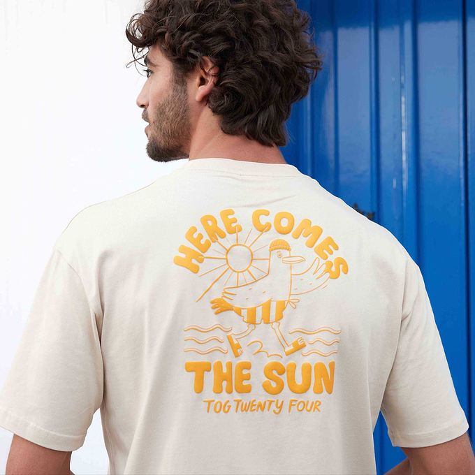 Beach Mens T-Shirt - Light Taupe