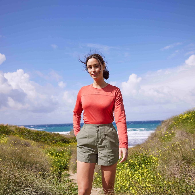 Blakely Womens Tech Long Sleeve Top - Cranberry Marl