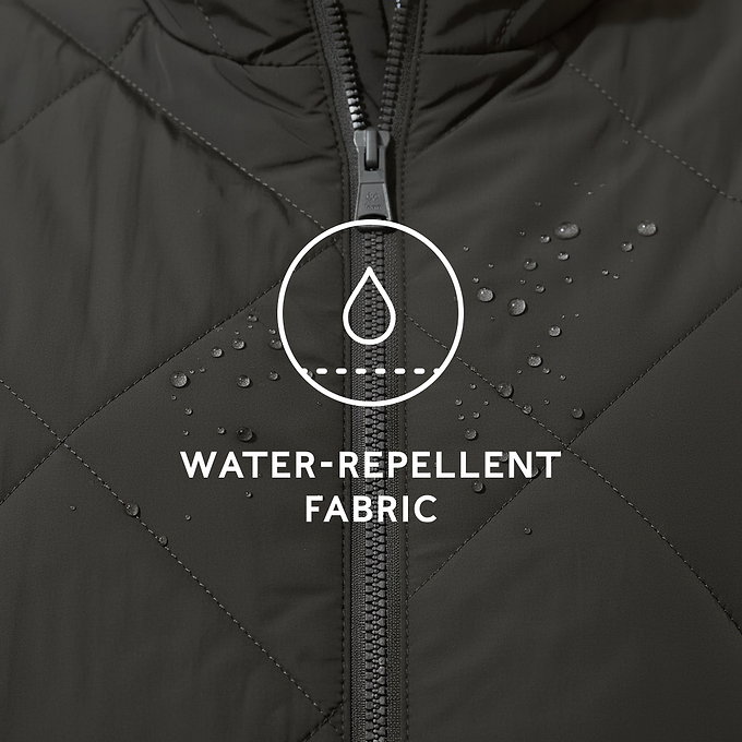 Cirnan Womens Shower Resistant Insulated Packaway Jacket - Washed Black