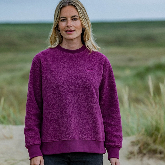 Clayborne Womens Sherpa Sweat - Purple Berry