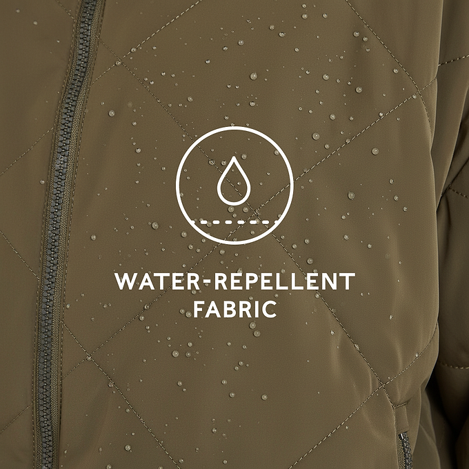 Corlae Womens Oversized Shower Resistant Insulated Jacket - Khaki