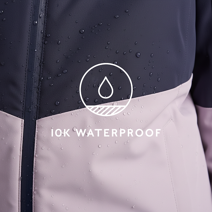 Corvara Womens Waterproof Insulated Ski Jacket - Oxford Blue/Lavender Grey